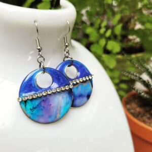 Boucles d'Oreilles "Galaxie Scintillante & Reflets Azurés"
