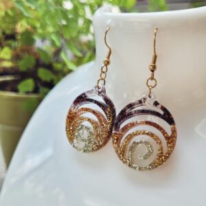 Boucles d'Oreilles "Spirales Dorées et Cuivrées"