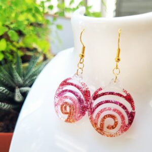 Boucles d'Oreilles "Spirales Envoûtantes Flamme Rosée"