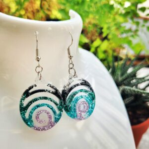 Boucles d'Oreilles "Spirale Cosmique Pailletée"