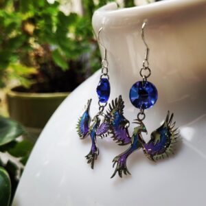 Boucles d'Oreilles "Phénix Céleste & Éclat Saphir"