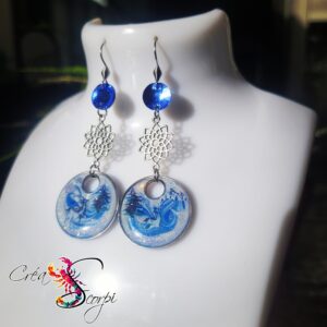 Boucles d'Oreilles "Hiver Enchanté" Paysage Polaire