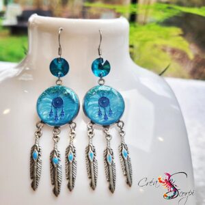 Boucles d'oreilles "Vitrail Automnal Lumineux"
