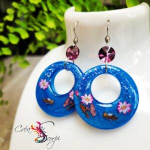 Boucles d'oreilles "Lac aux Lotus Bleus"
