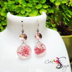 Boucles d'oreilles "Douceur Florale Rosée"