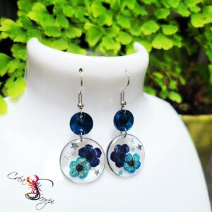 Boucles d'oreilles "Nuit Étoilée Florale"