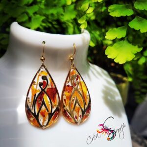 Boucles d'oreilles "Gouttes Florales d'Automne"