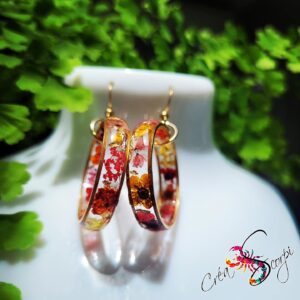 Boucles d'Oreilles Anneaux "Éclat Solaire" - Jardin Fleuri
