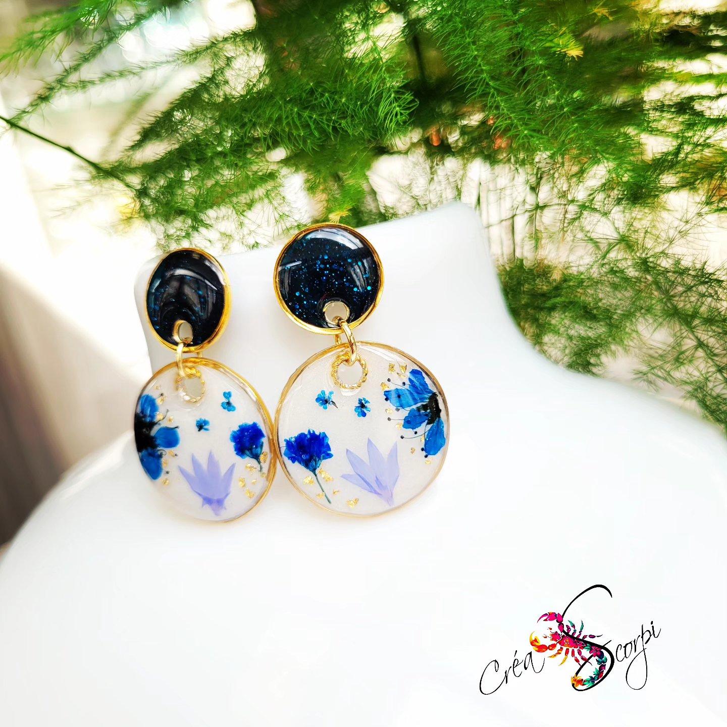 Boucles d'Oreilles Galaxie Florale – Image 2