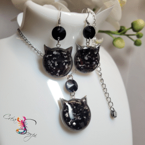 Parure "Chat Noir Céleste"
