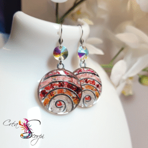 Boucles d'Oreilles Galaxie Florale Rosée