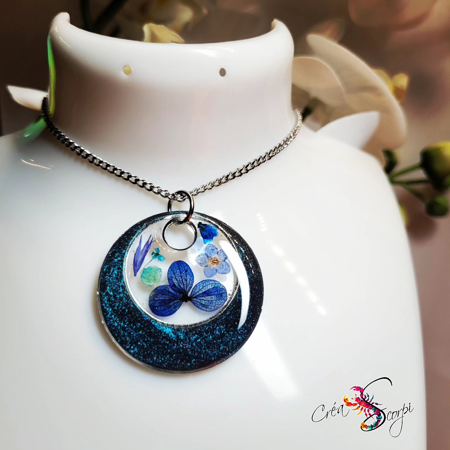 Collier Rond Éclat Bleu Naturel