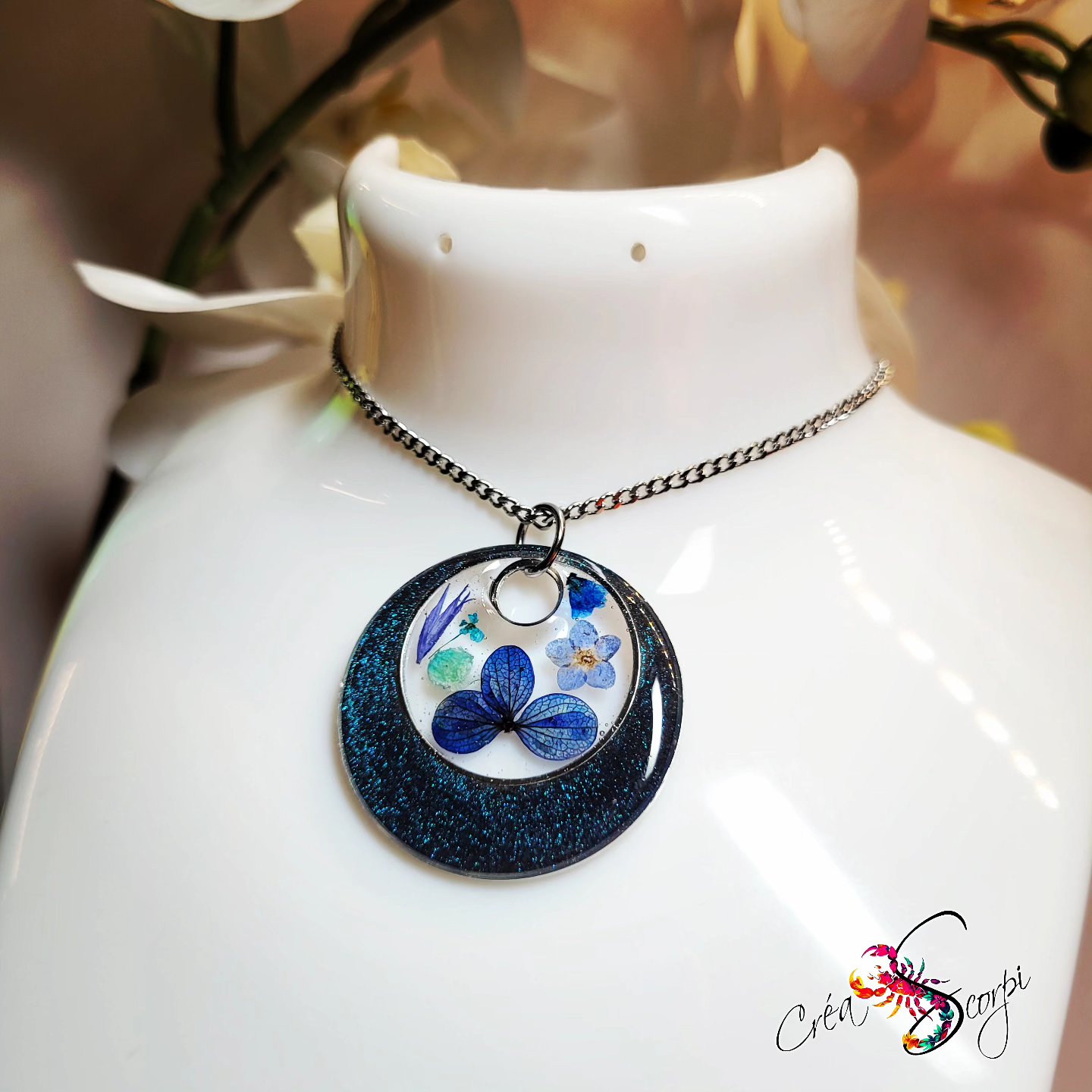 Collier Rond Éclat Bleu Naturel – Image 3