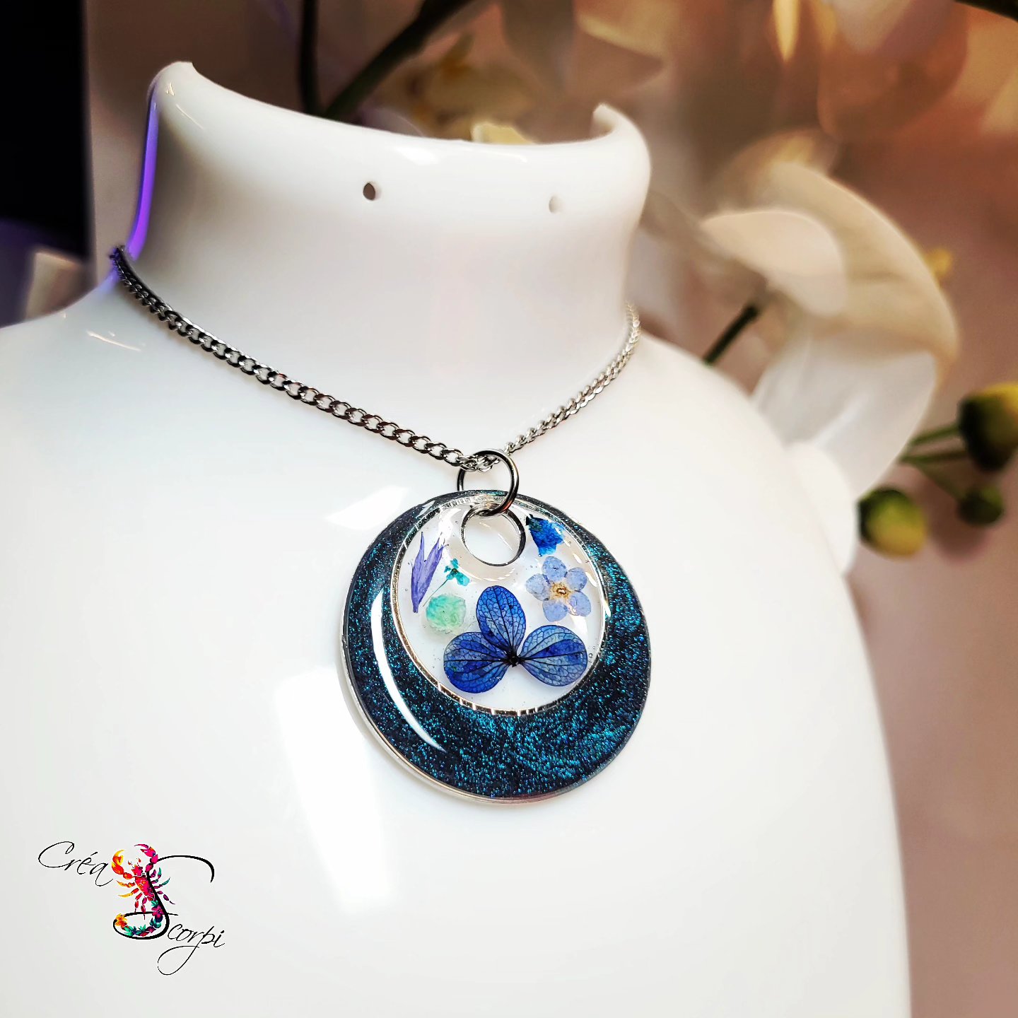Collier Rond Éclat Bleu Naturel – Image 2