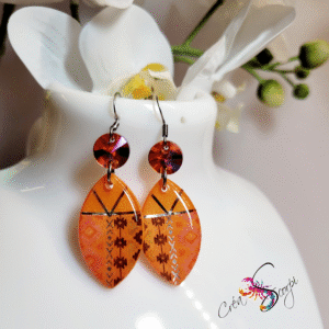 Boucles d'oreilles "Chaleur Tribal Orange"