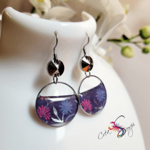 Boucles d'oreilles Univers créatif "Nuit Florale"