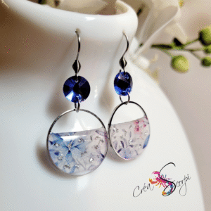 Boucles d'oreilles Univers créatif "Hortensia Givrés"