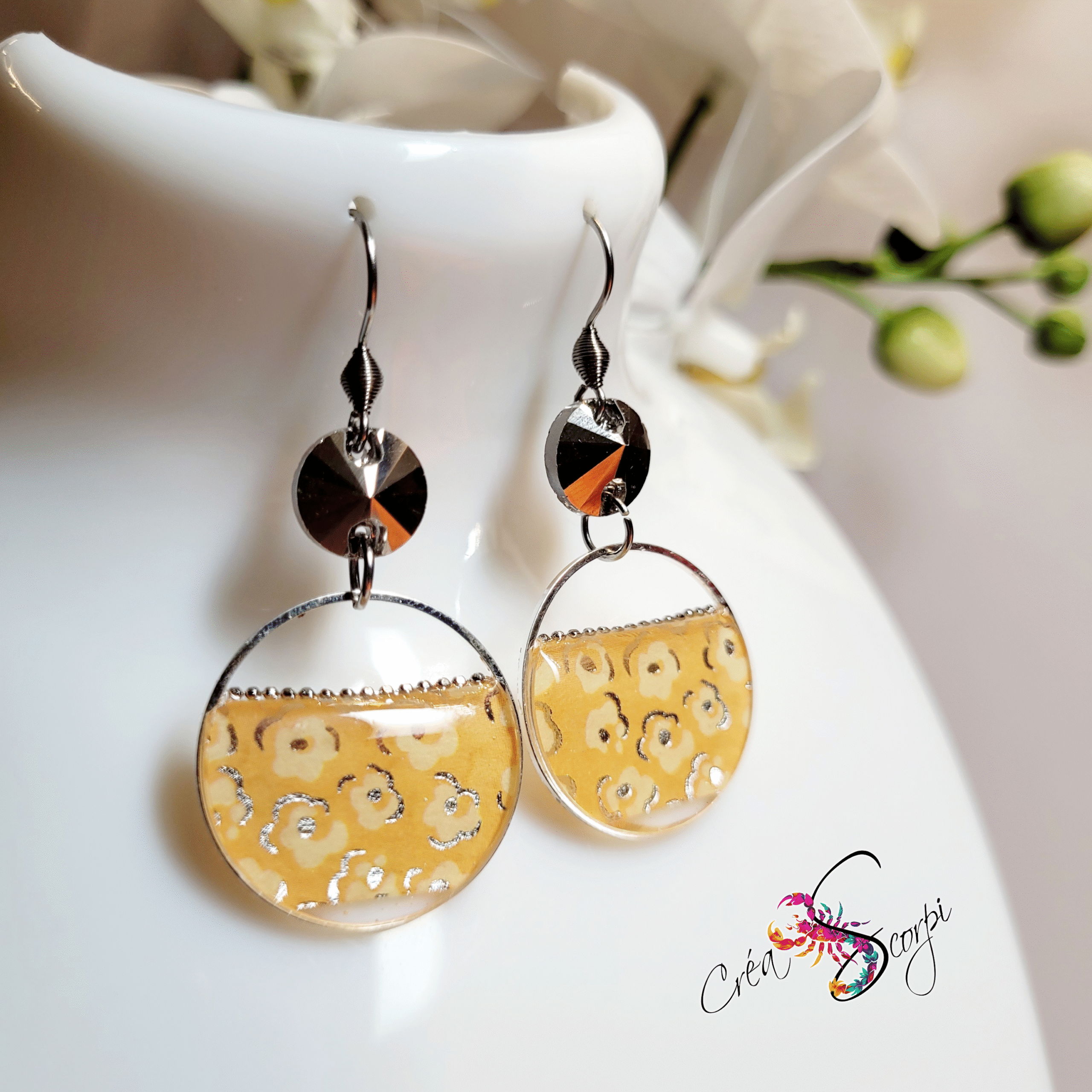 Boucles d'oreilles Univers créatif "Mimosa Scintillants"
