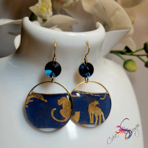 Boucles d'oreilles Univers créatif "Safari Nocturne"
