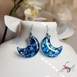 Boucles d'oreilles Essence Abstraite "Nuit lunaire"