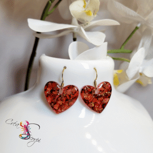 Boucles d'oreilles Essence Abstraite "Cœur de Feu"