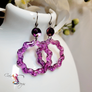 Boucles d'Oreilles Anneaux "Améthyste Scintillantes"