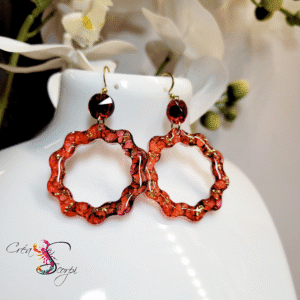 Boucles d'Oreilles Anneaux "Ondes Scarlates"