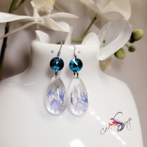 Boucles d'oreilles Goutte de Nature "Larmes de Bleuet"