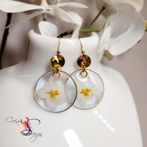 Boucles d'oreilles Beauté Naturelle "Primevère Céleste Lumineuse"