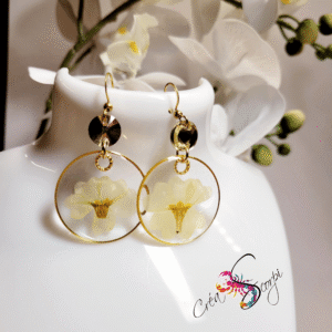 Boucles d'oreilles Beauté Naturelle "Primevère Jaune Solaire"