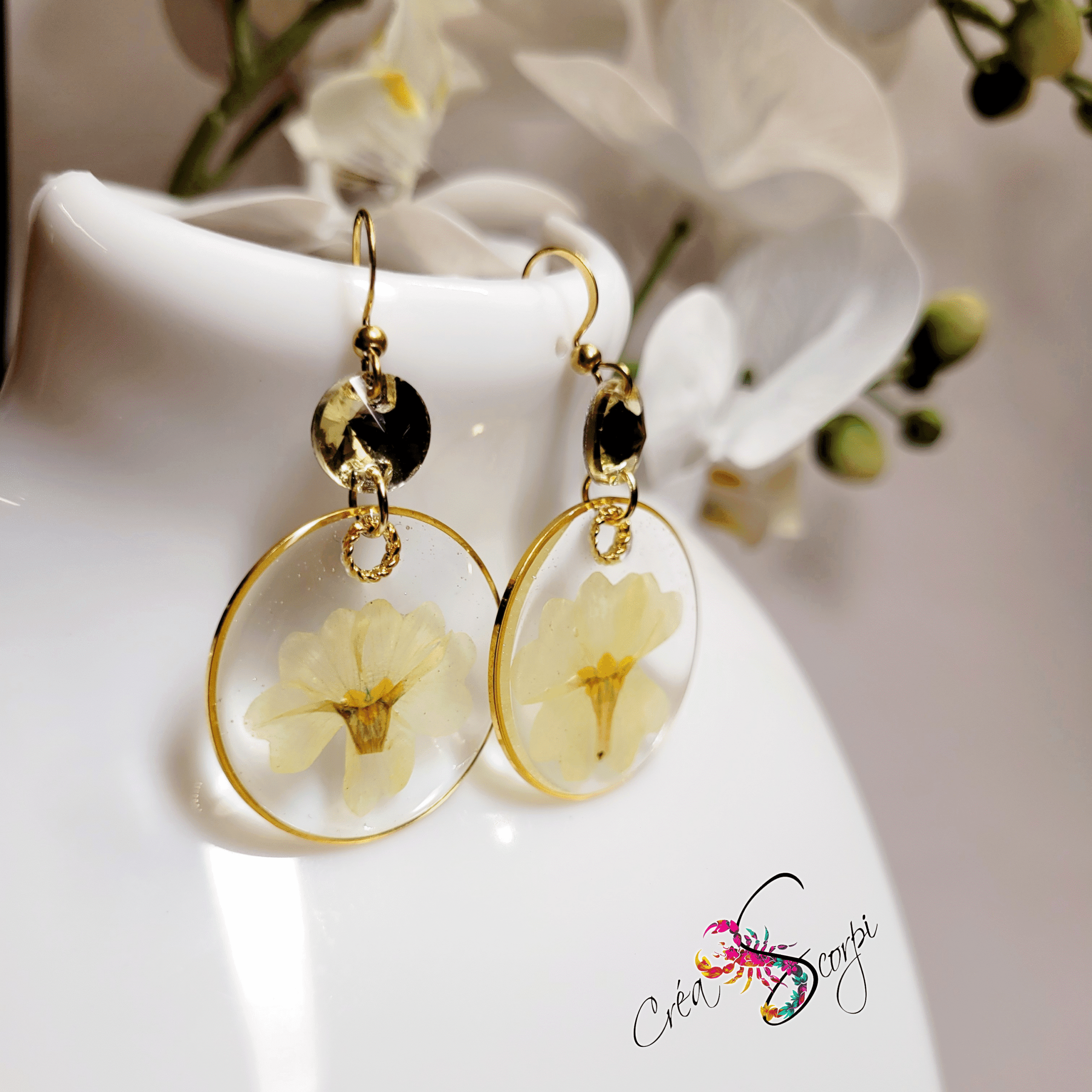 Boucles d'oreilles Beauté Naturelle "Primevère Jaune Solaire" – Image 2