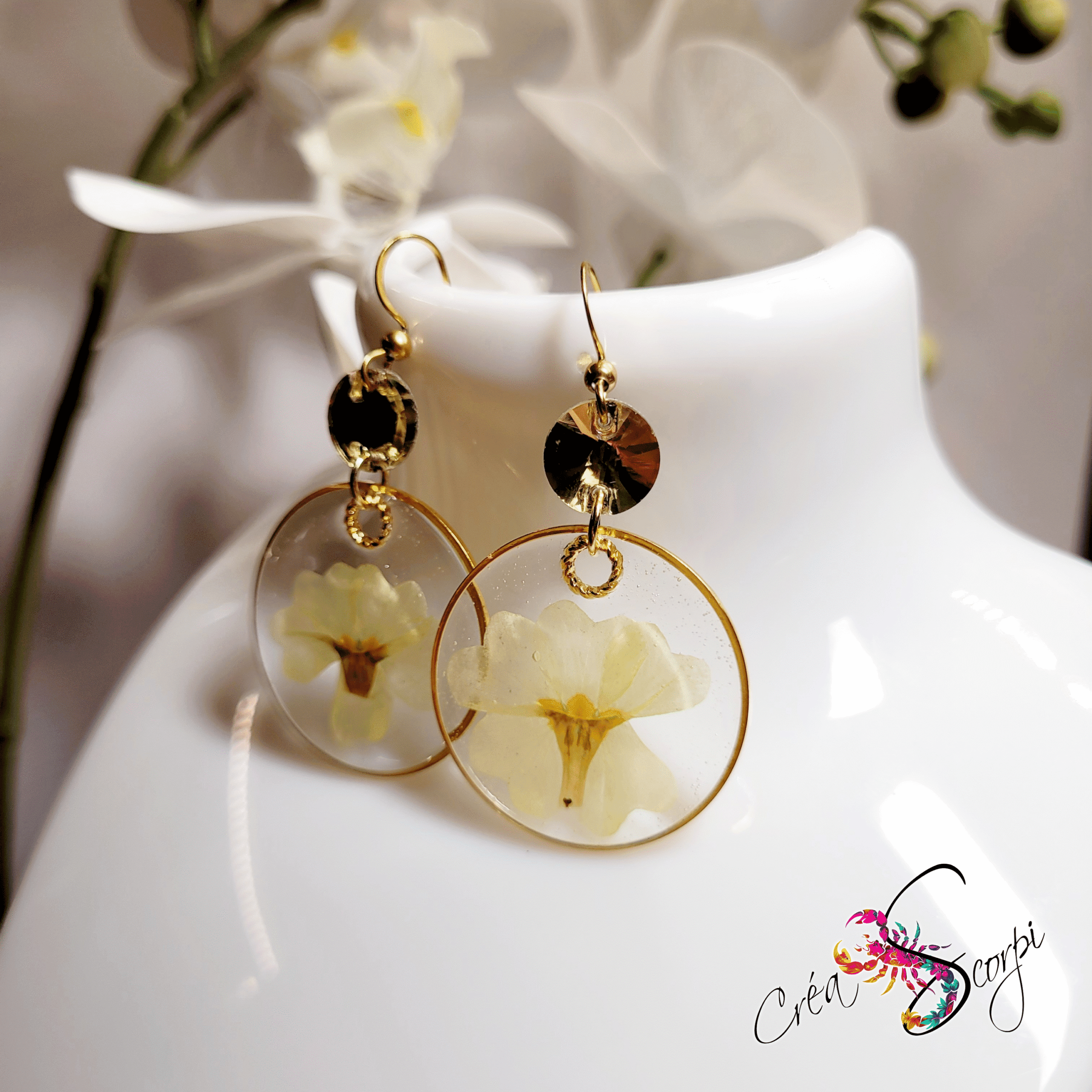 Boucles d'oreilles Beauté Naturelle "Primevère Jaune Solaire" – Image 4