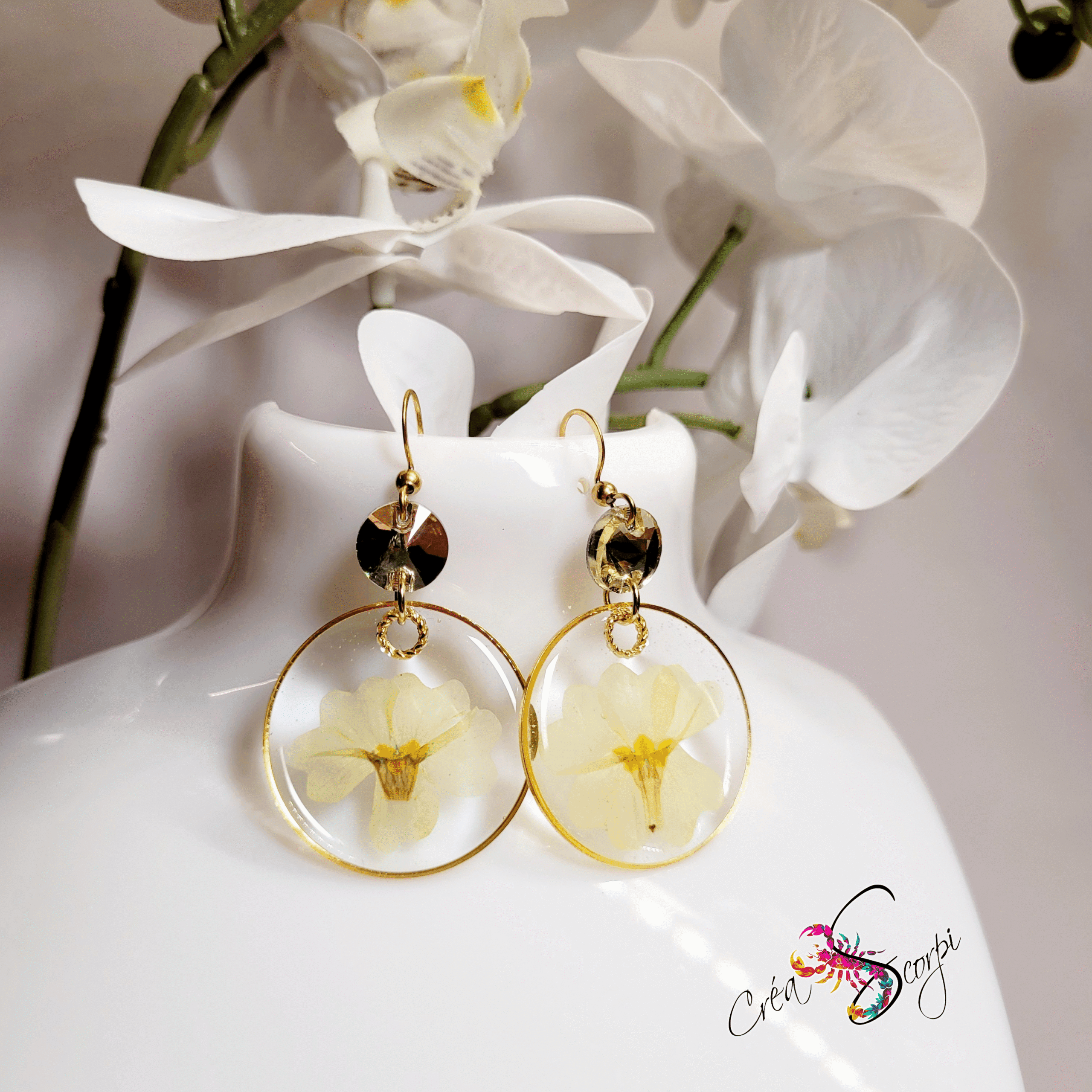 Boucles d'oreilles Beauté Naturelle "Primevère Jaune Solaire" – Image 3