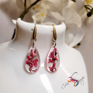 Boucles d'oreilles Goutte de Nature "Éclat Corail Scintillant"