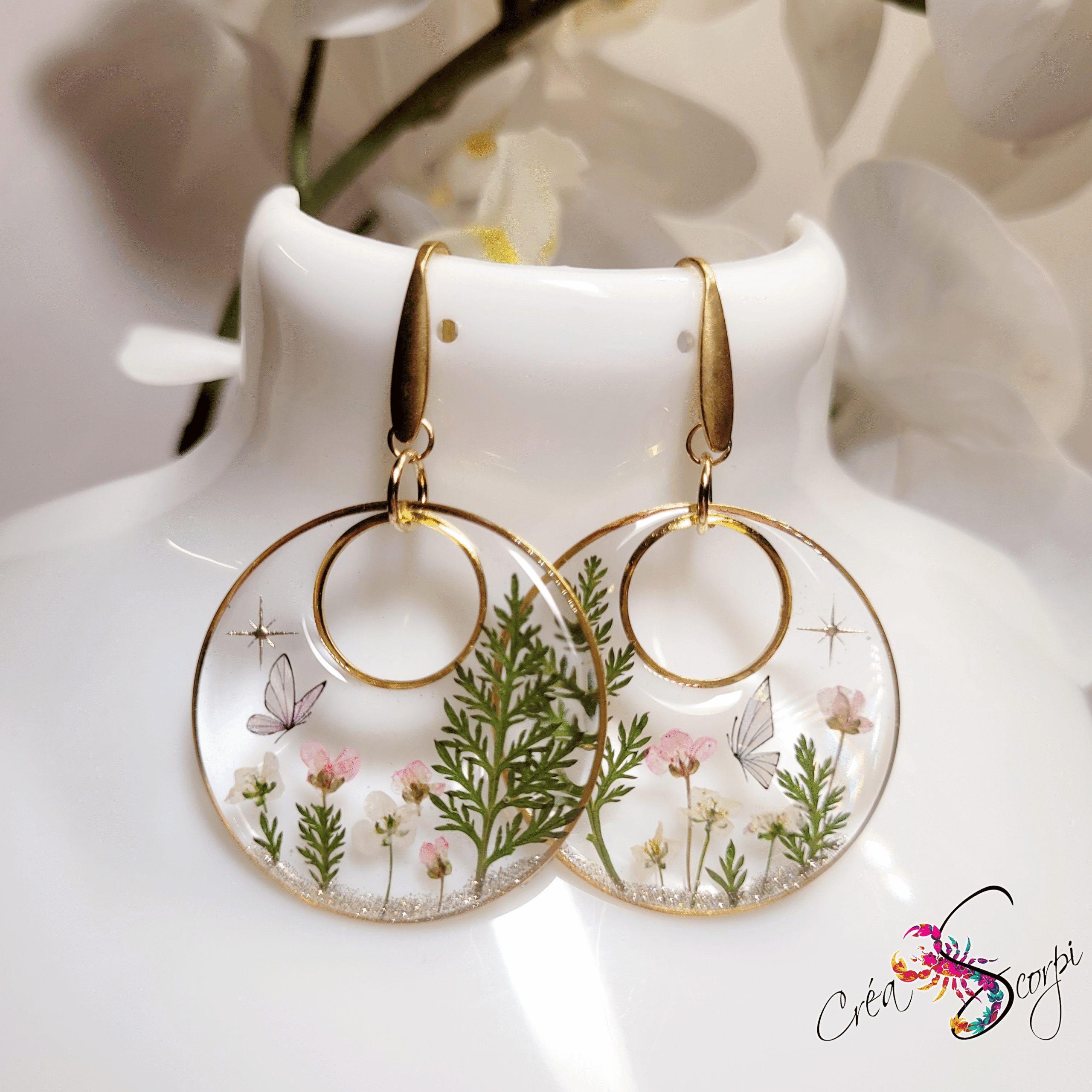 Boucles d'oreilles Jardin Enchanté "Clair de lune" – Image 4