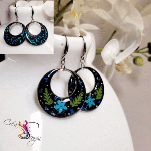 Boucles d'oreilles "Nuit Botanique Scintillante"