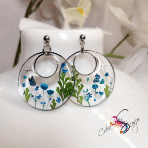 Boucles d'oreilles Jardin Enchanté "Papillon bleu"