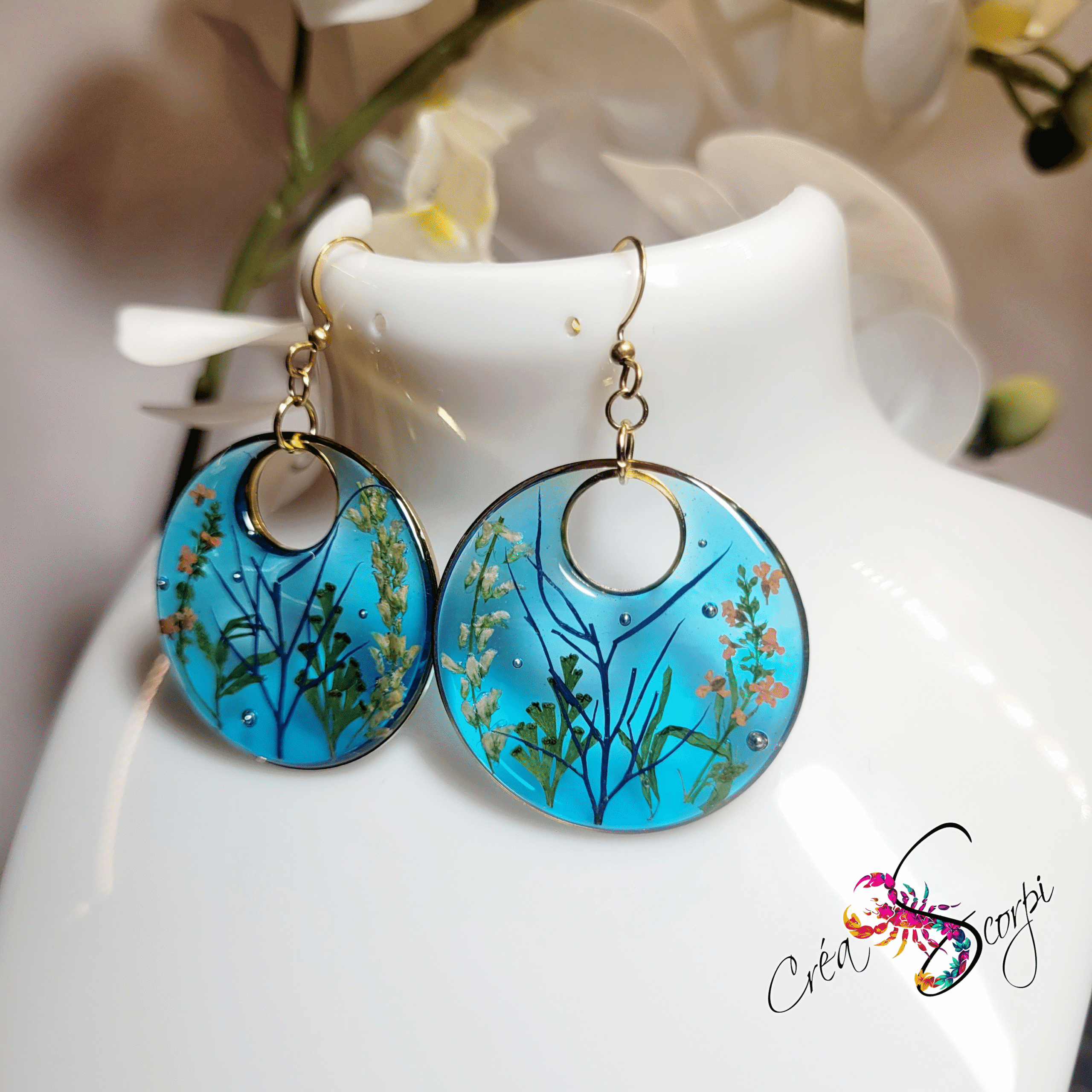Boucles d'oreilles Jardin Enchanté "Lagon Bleu" – Image 2