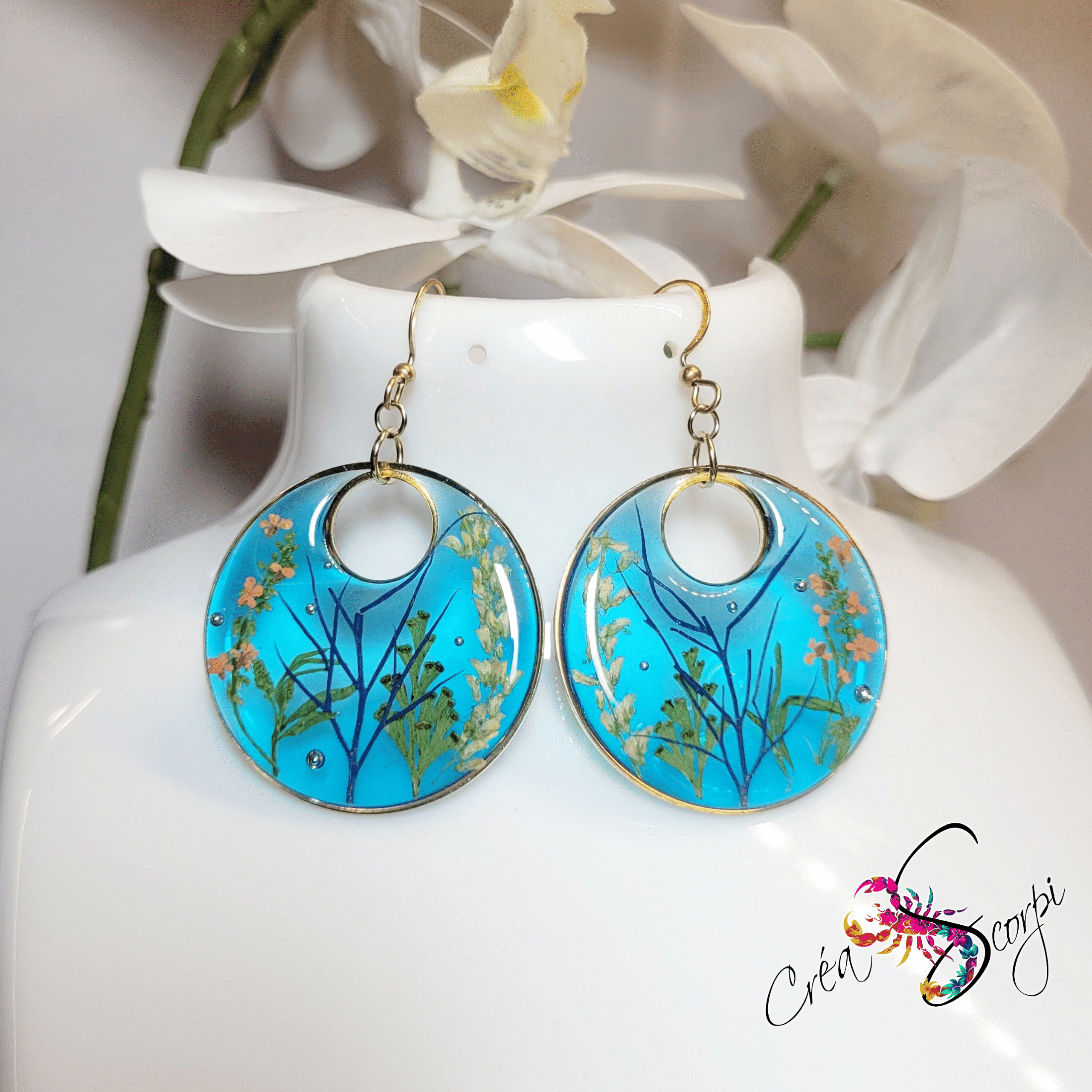 Boucles d'oreilles Jardin Enchanté "Lagon Bleu" – Image 4