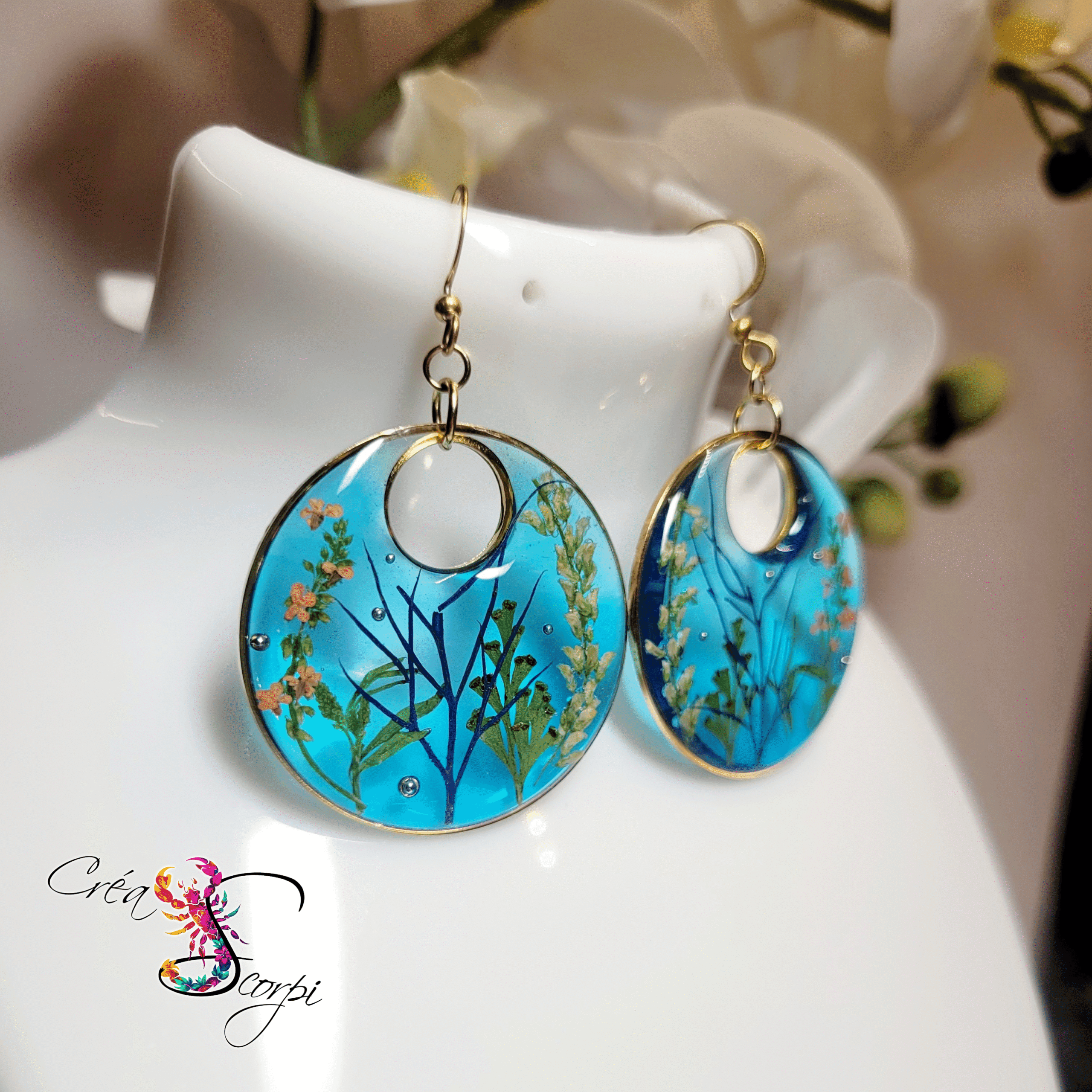 Boucles d'oreilles Jardin Enchanté "Lagon Bleu" – Image 3