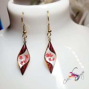Boucles d'Oreilles "Mini Éclat Floral Grenat"