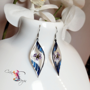 Boucles d'Oreilles "Éclat Floral Azuré"