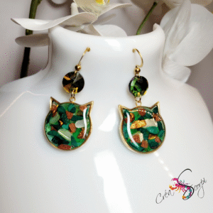 Boucles d'Oreilles "Minou Précieux – Éclats Terrestres"