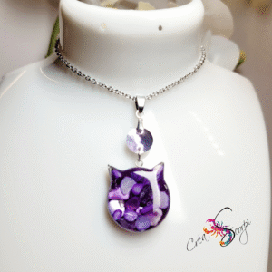Collier "Minou Améthyste – Éclats Mystiques"