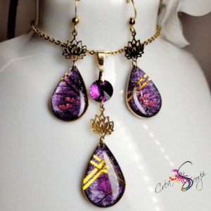 Parure "Lotus Pourpre Mystique"
