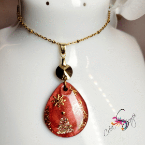 Collier "Noël Enchanté Rouge et Or"