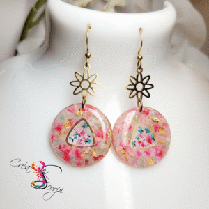 Boucles d'Oreilles "Jardin Secret Rosé"