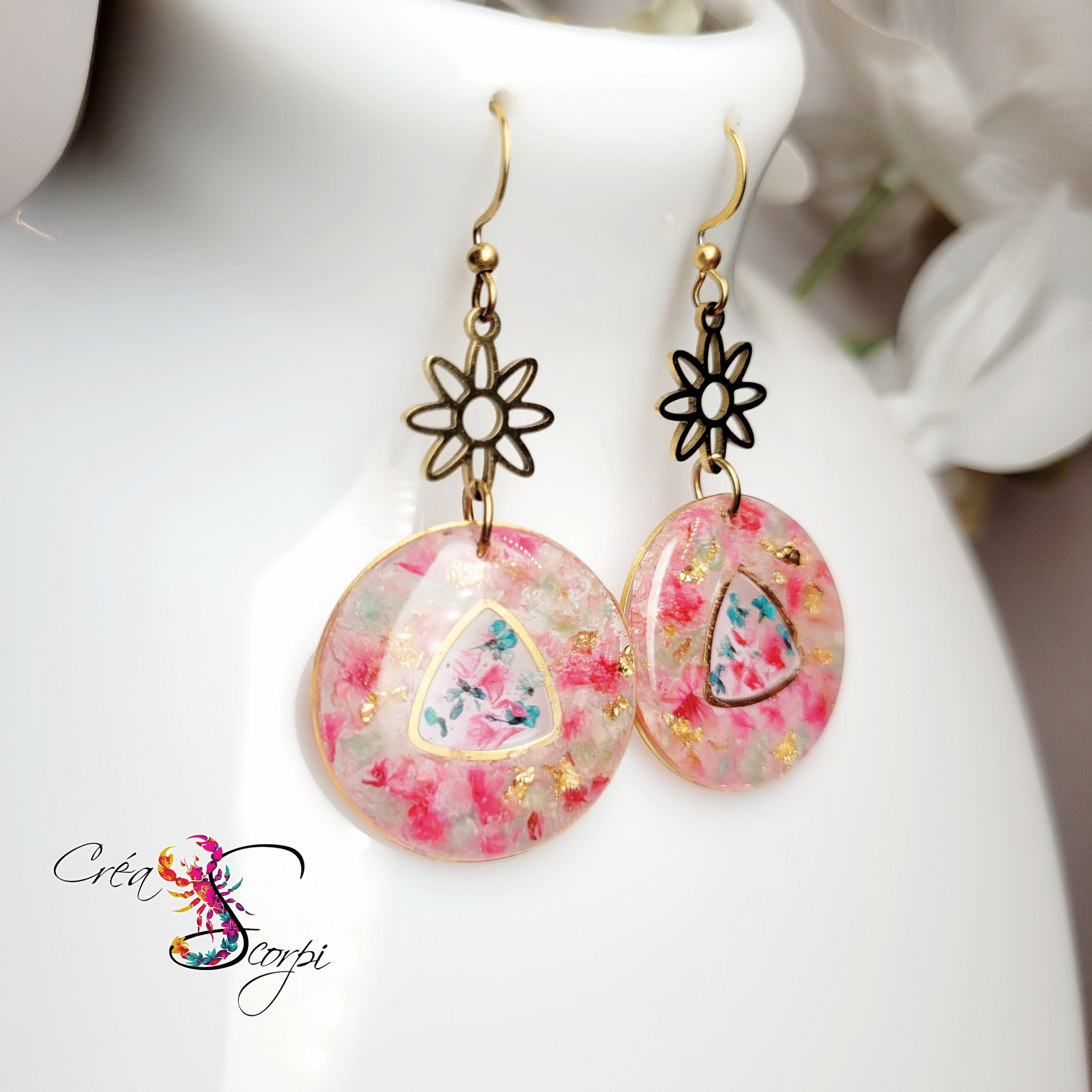 Boucles d'Oreilles "Jardin Secret Rosé" – Image 4