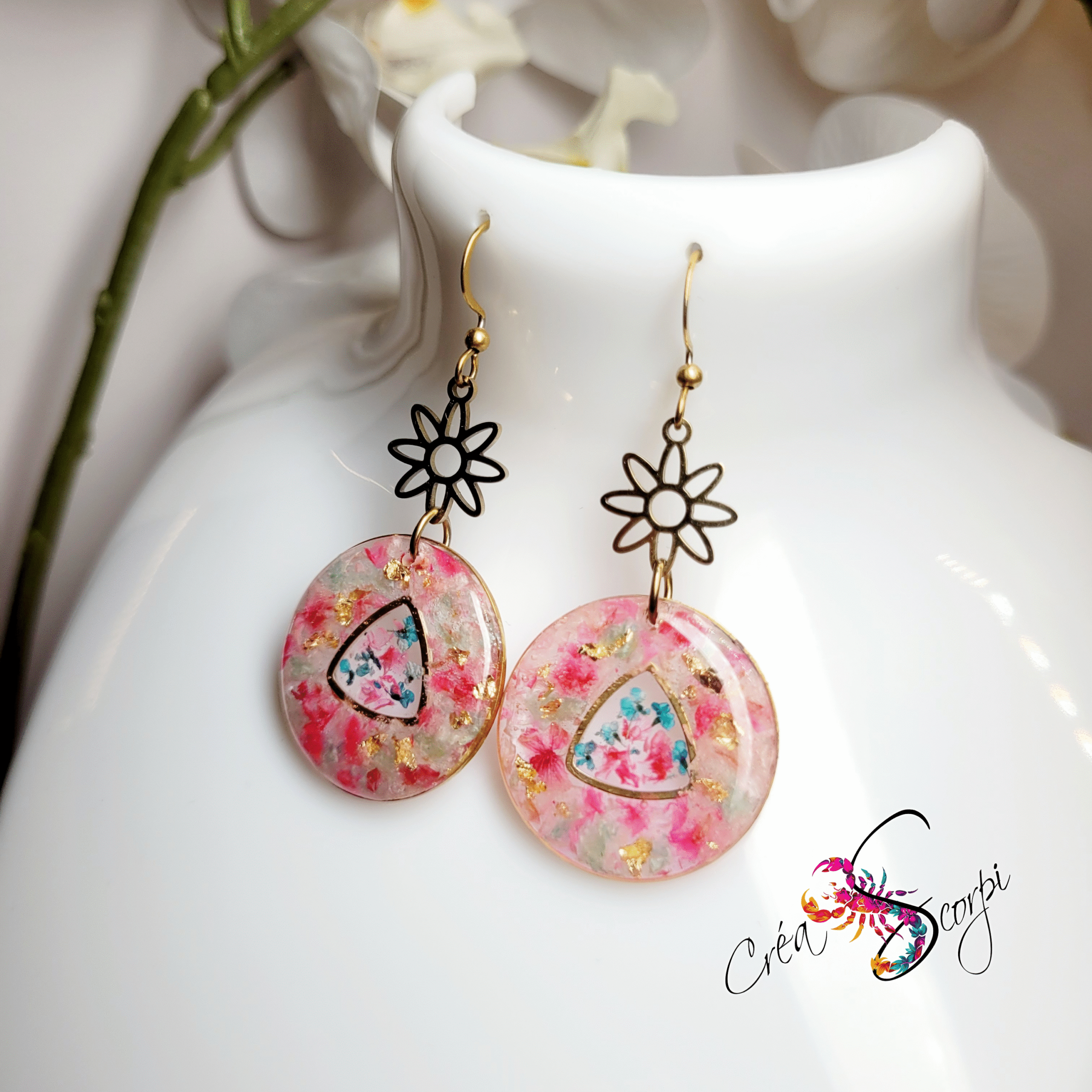 Boucles d'Oreilles "Jardin Secret Rosé" – Image 2