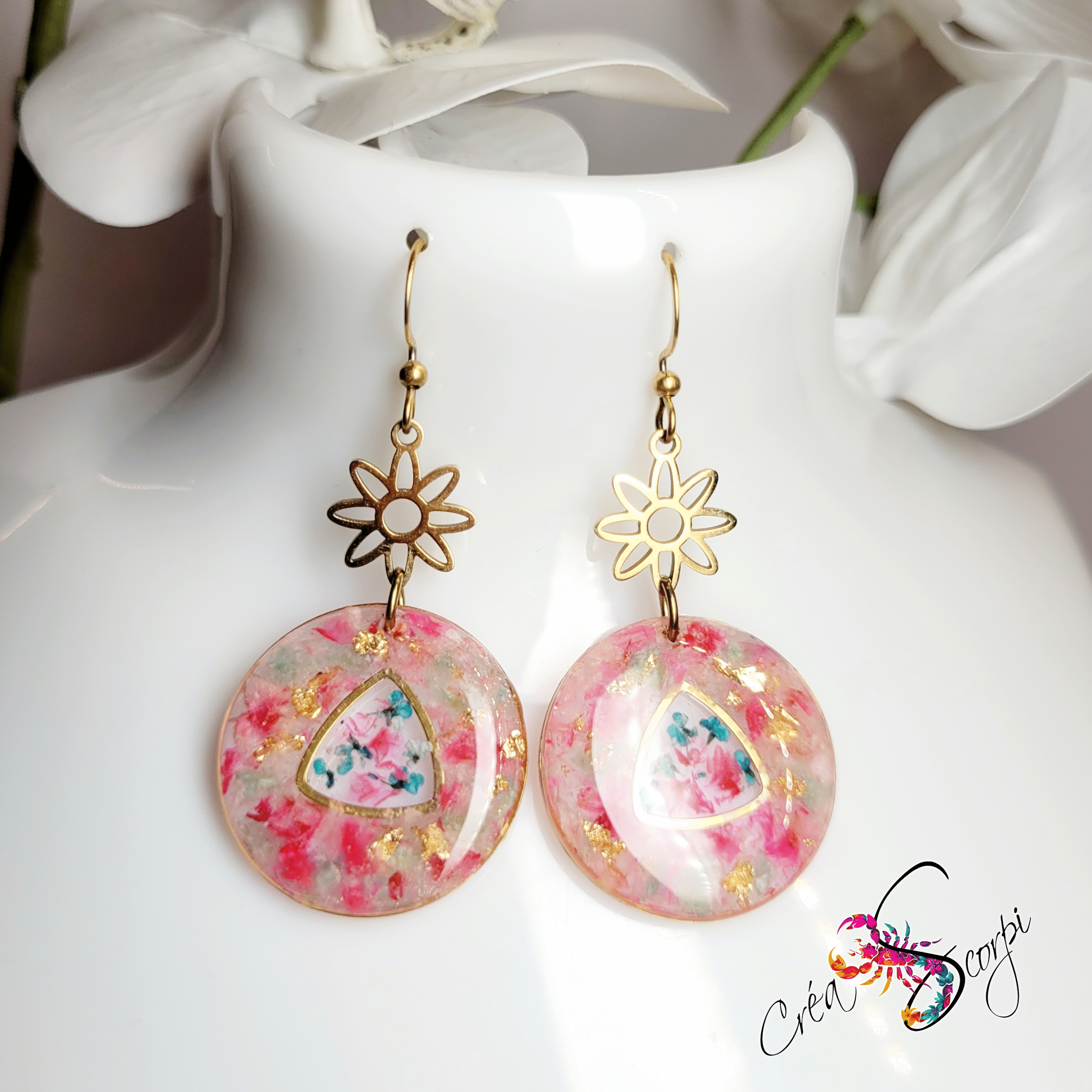 Boucles d'Oreilles "Jardin Secret Rosé" – Image 3